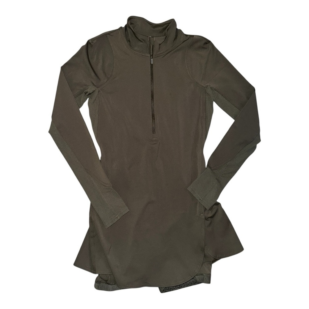 Lululemon Nulux Long-Sleeve Dress Dark Olive Size 4 NWT tennis pickleball - Picture 2 of 10